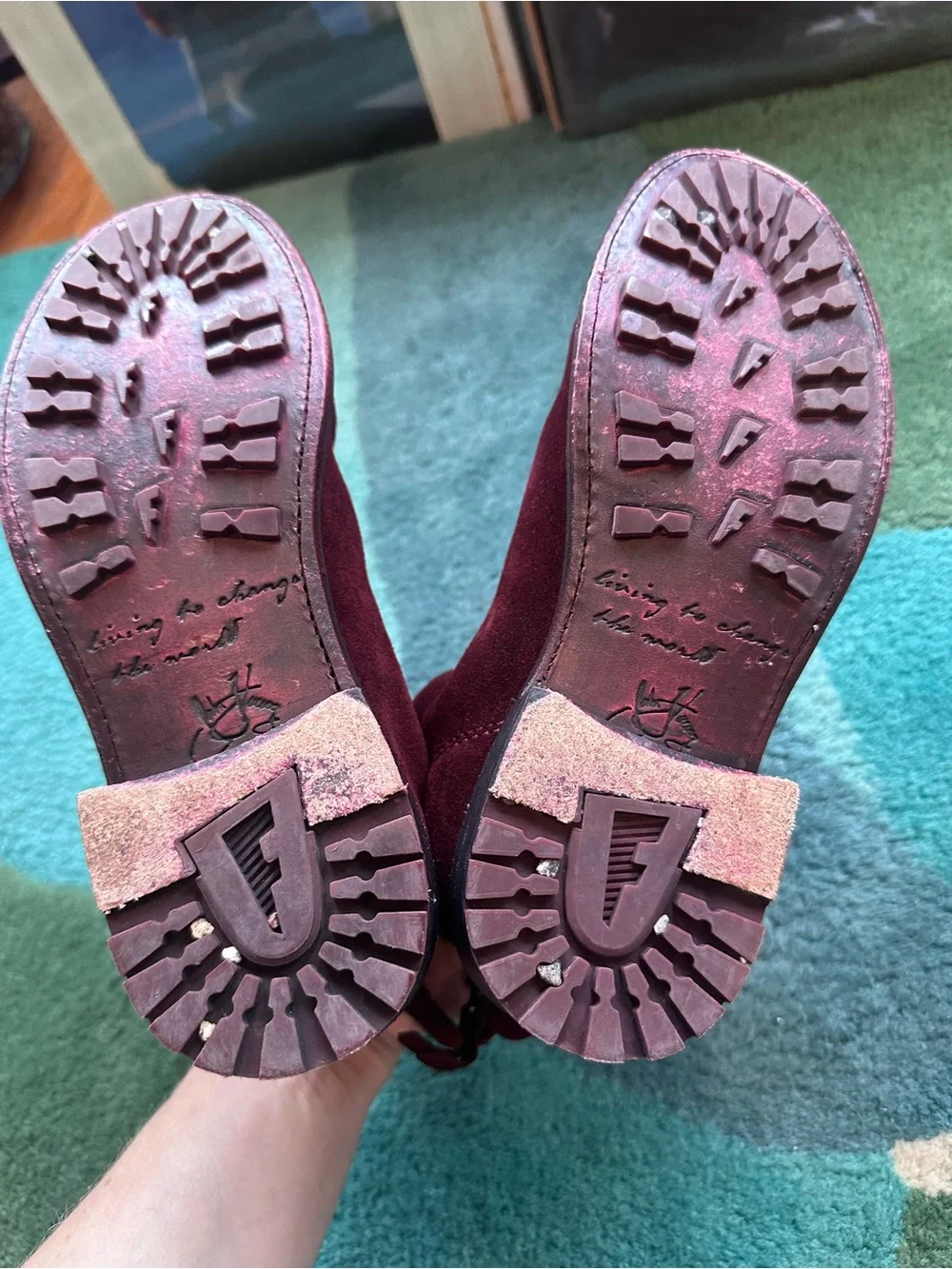 Fluevog EXCELLENT Living 2.0 Foster 2.0 burgundy suede slouchy ankle boot-8